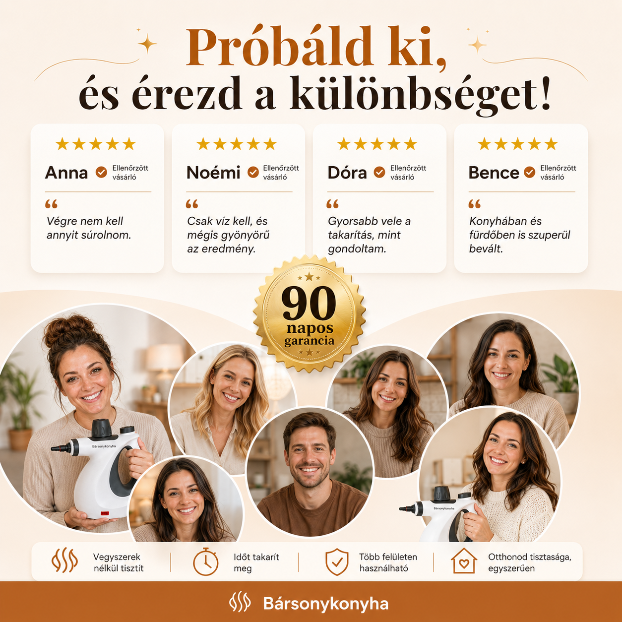 Bársonygőz™ Kézi Gőztisztító