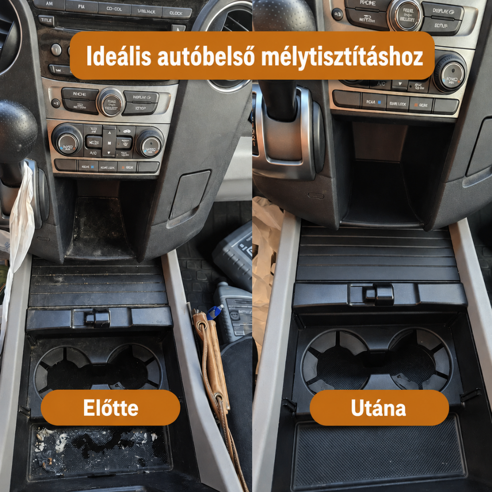 Autóbelső tisztítása előtte és utána