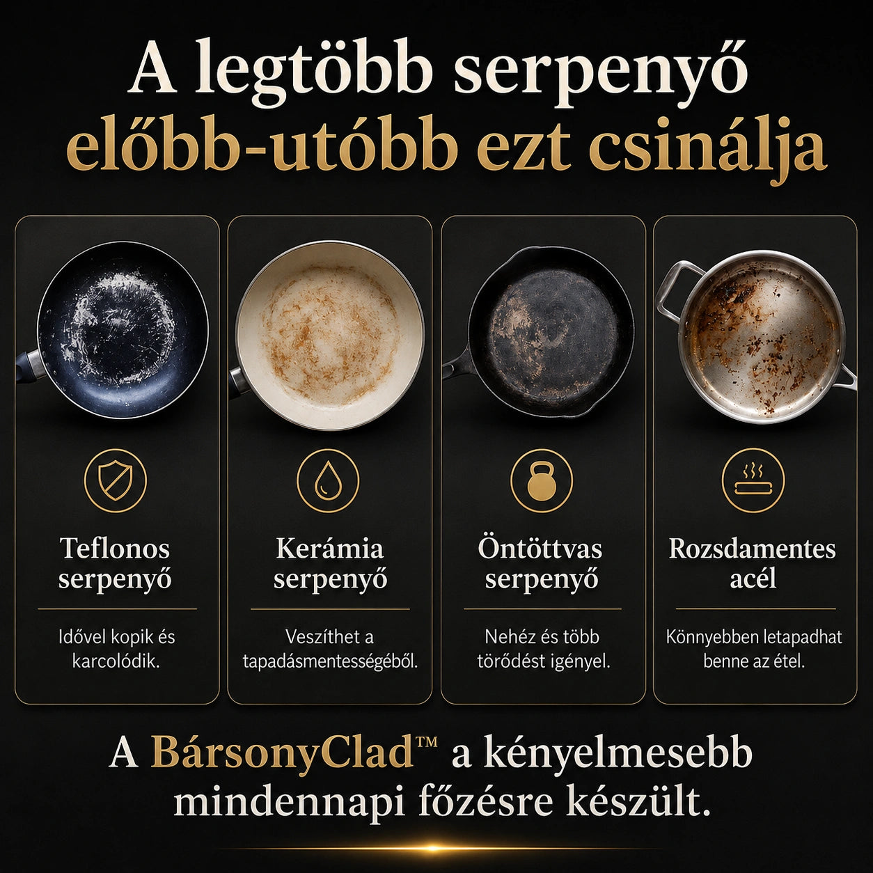 BársonyClad™ Hibrid Serpenyő