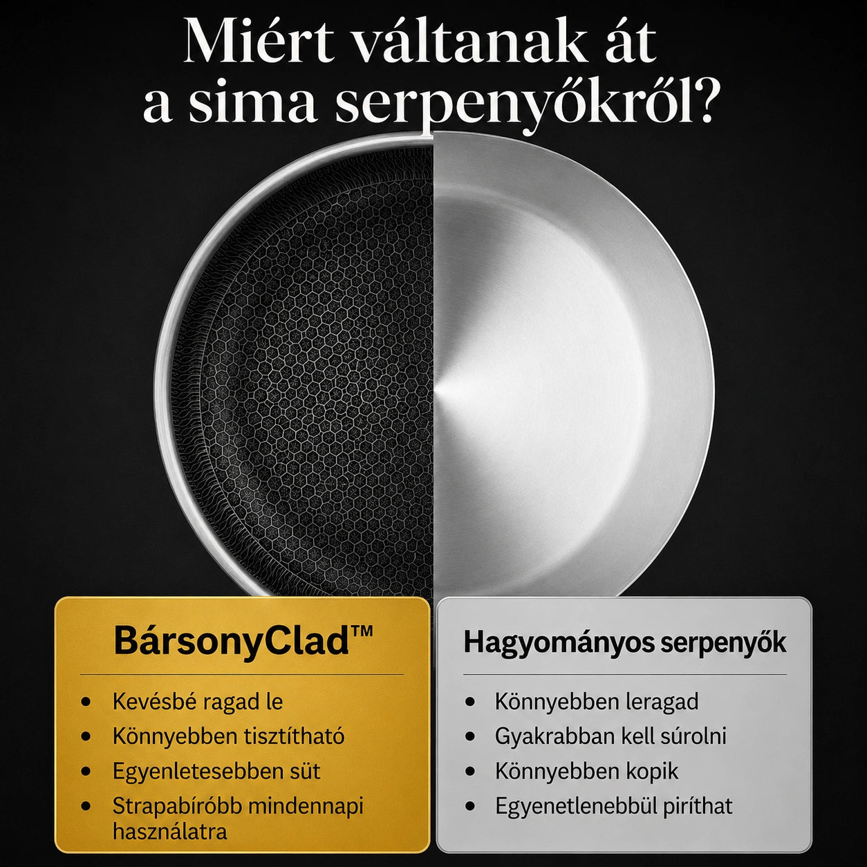 BársonyClad™ Hibrid Serpenyő